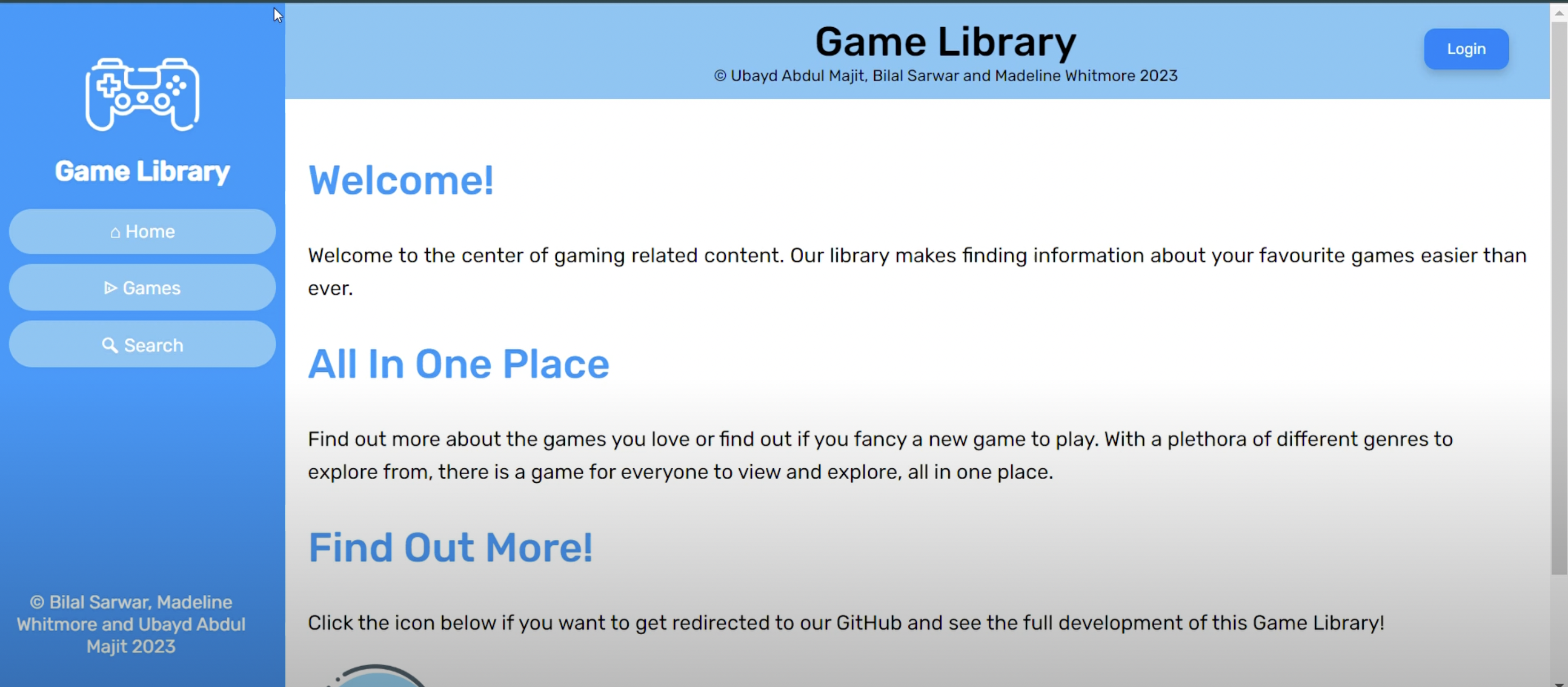 Game Library Web Application